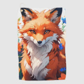 Serviette De Golf Renard à fleurs (Devant)