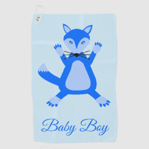 Serviette De Golf Renard Mâle Bébé Bleu Mignon Personnalisé