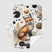 Serviette De Golf Renard mignon et points sans couture (En situation)