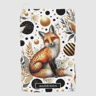 Serviette De Golf Renard mignon et points sans couture