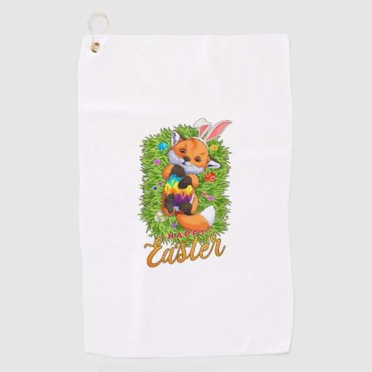 Serviette De Golf Renard Mignon Lapin Oreilles Joyeuses Pâques Renar (Devant)