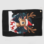 Serviette De Golf renne de Noël (Horizontal)