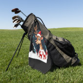 Serviette De Golf renne de Noël (Vert)