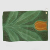 Serviette De Golf Repro Yellow Green Tulip Art Nouveau (Horizontal)