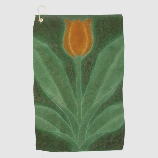 Serviette De Golf Repro Yellow Green Tulip Art Nouveau (Devant)
