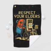 Serviette De Golf Respect Your Elders Gaming Control Retro Funny (En situation)