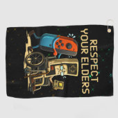 Serviette De Golf Respect Your Elders Gaming Control Retro Funny (Horizontal)