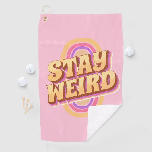 Serviette De Golf Restez à la conception de texte rétro bizarre (En situation)