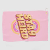 Serviette De Golf Restez à la conception de texte rétro bizarre (Horizontal)