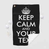 Serviette De Golf Restez calme et continuez - Créez votre propre (En situation)