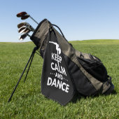 Serviette De Golf Restez Calme Et Dansez (Vert)