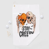 Serviette De Golf Restez Déplaisant PNG, Rétro Halloween crâne (En situation)