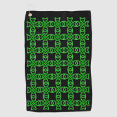 Serviette De Golf Résumé conception Bright Green Celtic Knot Motif (Devant)