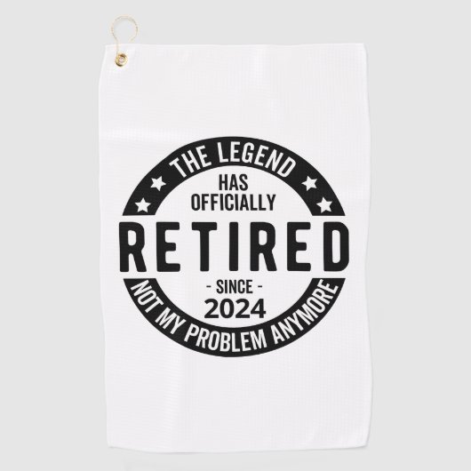 Serviette De Golf Retraité 2024 Pas Mon Problème Plus, Drôle (Devant)