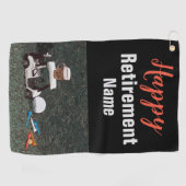 Serviette De Golf Retraite heureuse avec la bière Name  (Horizontal)