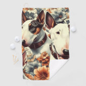 Serviette De Golf Retro Bull Terrier Peinture sans fil (En situation)