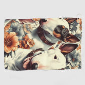 Serviette De Golf Retro Bull Terrier Peinture sans fil (Horizontal)