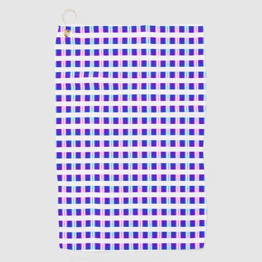 Serviette De Golf rétro électrique rayé bleu & violet (Devant)