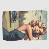 Serviette De Golf Retro Golf Girl (Horizontal)