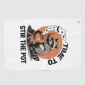 Serviette De Golf Retro Halloween Feral Time to Stir Pot (Horizontal)