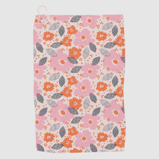 Serviette De Golf Rétro motif floral mignon (Devant)