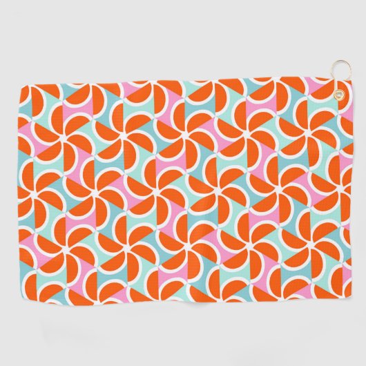 Serviette De Golf Rétro motif orange de cale (Horizontal)