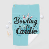 Serviette De Golf Retro Neon "Bowling Is My Cardio" Funny Bowling (En situation)