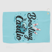 Serviette De Golf Retro Neon "Bowling Is My Cardio" Funny Bowling (Horizontal)