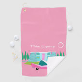 Serviette de golf Retro Pink Palm Springs (En situation)
