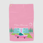  Serviette de golf Retro Pink Palm Springs (Devant)