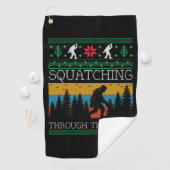 Serviette De Golf Retro Sasquatch Bigfoot laide de Noël (En situation)