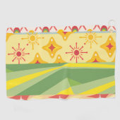 Serviette De Golf Retro Sunshine Patterns – Bold Colorful  (Horizontal)