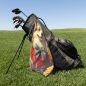 Serviette De Golf Retro Welsh Corgi Cardigan Peinture (Vert)