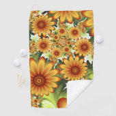 Serviette De Golf Rêve floral, Fleurs Abstraites modernes Art fracta (En situation)