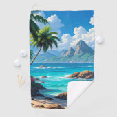 Serviette De Golf Rêve, Paradis Tropical, (En situation)