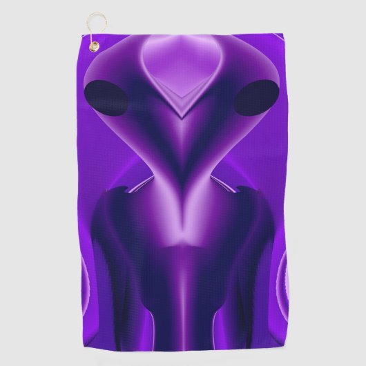 Serviette De Golf Rêves arc-en-ciel violet 3D, Alien (Devant)