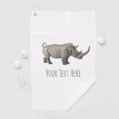 Serviette De Golf Rhinoceros Illustration Rhino message personnalisé (En situation)