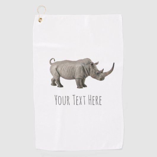 Serviette De Golf Rhinoceros Illustration Rhino message personnalisé (Devant)