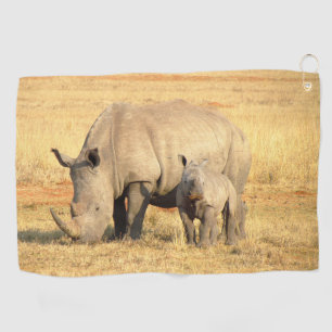 Serviette De Golf rhinocéros mignons en afrique