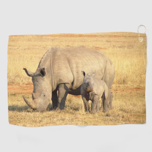 Serviette De Golf rhinocéros mignons en afrique (Horizontal)