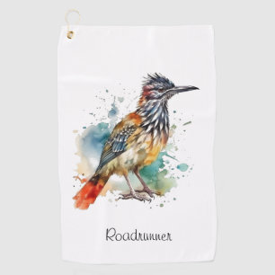 Serviette De Golf Roadrunner en aquarelle dynamique, personnalisable