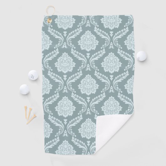 Serviette De Golf Rococo Damask Pattern Duck Egg Blue+Teal (En situation)