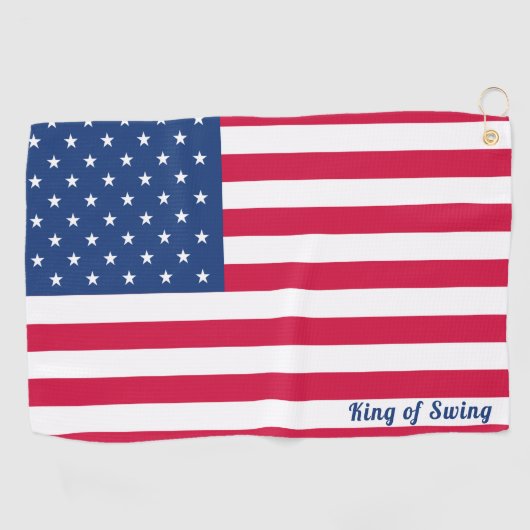 Serviette De Golf Roi de drapeau américain de l'oscillation | (Horizontal)