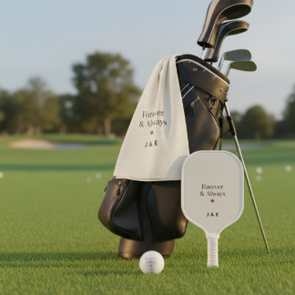 Serviette de golf romantique avec initiales person