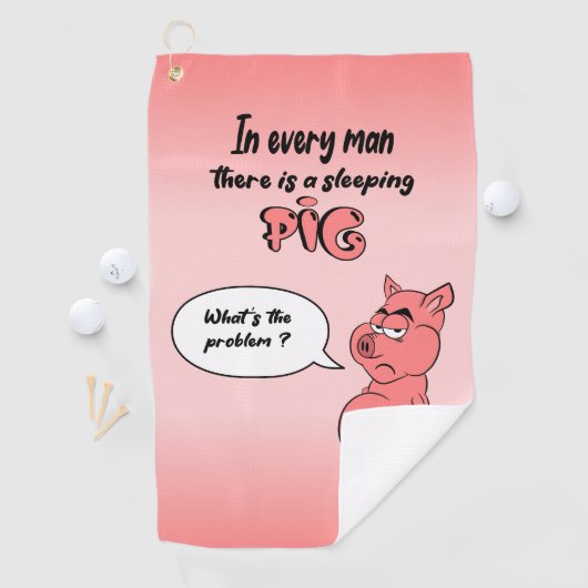 Serviette De Golf Ronchon le cochon (En situation)