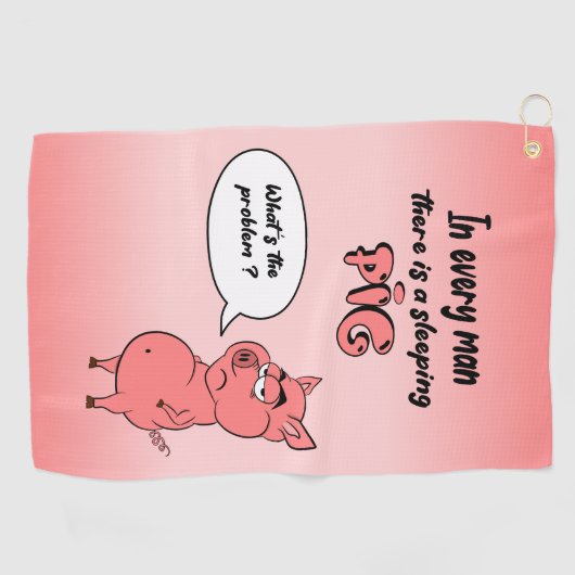 Serviette De Golf Ronchon le cochon (Horizontal)