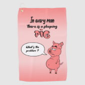 Serviette De Golf Ronchon le cochon (Devant)