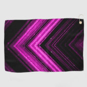 Serviette De Golf Rondelle noir magenta rose brillant métallique (Horizontal)