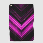 Serviette De Golf Rondelle noir magenta rose brillant métallique (Devant)
