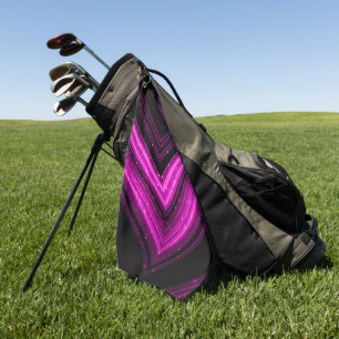 Serviette De Golf Rondelle noir magenta rose brillant métallique
